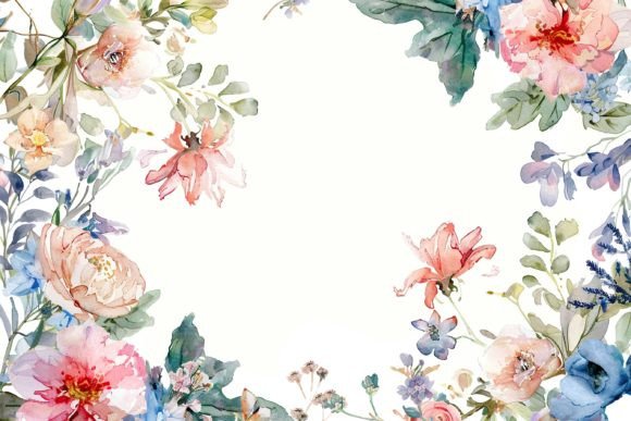 Download Watercolor Floral Frame - Floral Collection