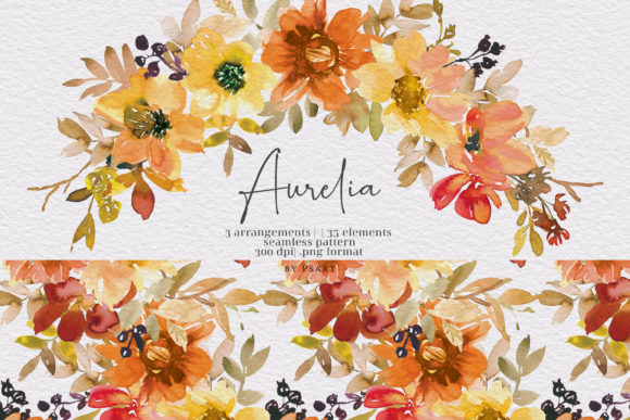 Download Watercolor Autumn Floral Clipart Set - Floral Collection