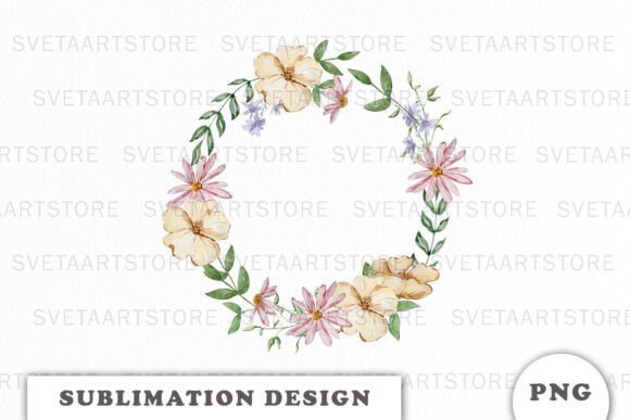 Download Watercolor Garden Floral Wreath Png - Floral Collection