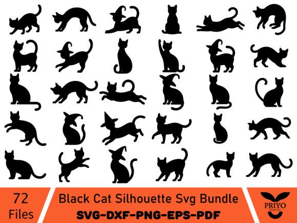 Download Black Cat Silhouette Svg Bundle - Premium Resources