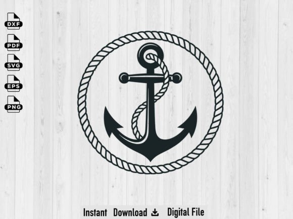 Download Floral Anchor SVG, Silhouette Cut Files - Floral Collection
