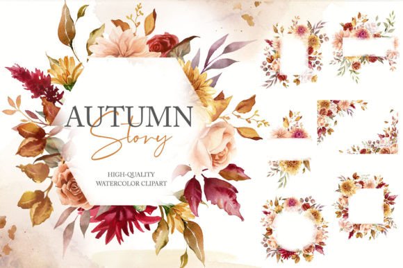 Download Fall Floral Frame Border Clipart PNG - Floral Collection