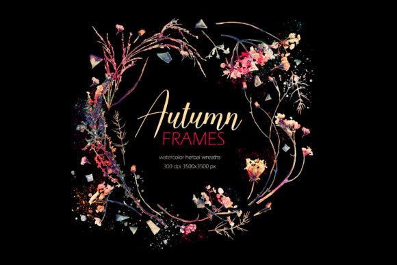 Download Autumn Floral Watercolor Frames PNG JPG - Floral Collection