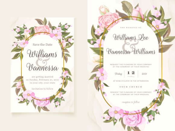 Download Elegant Wedding Invitation FLoral Design - Floral Collection