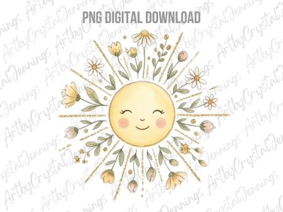 Download Boho Floral Sun Sublimation PNG - Floral Collection