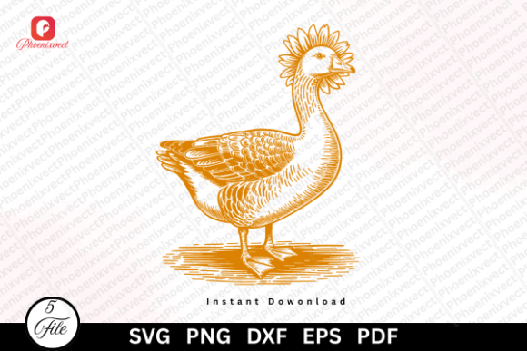 Download Cottagecore Floral Animal Goose SVG PNG - Floral Collection